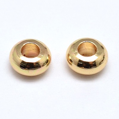 Brass Flat Round Spacer Beads X-KK-M085-19G-NR-1