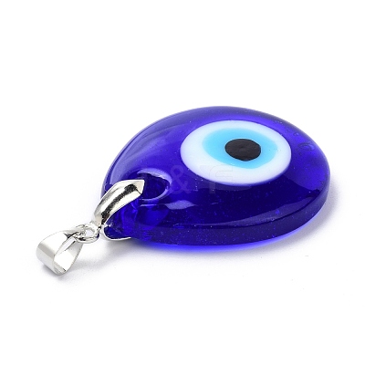 Handmade Evil Eye Lampwork Pendants LAMP-C001-01-1