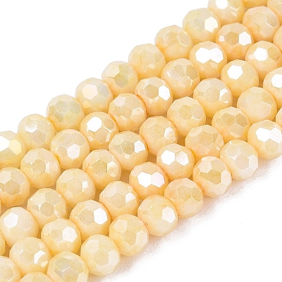 Anti-Tarnish Electroplate Glass Beads Strands EGLA-ZX010-4mm-13-1