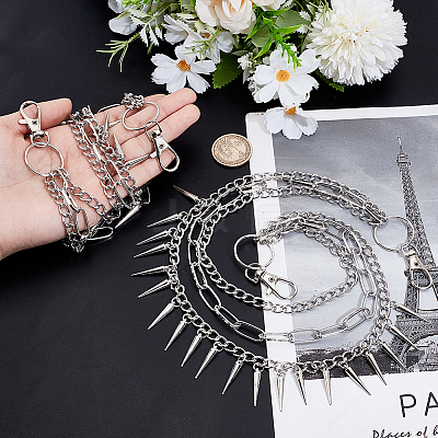 2Pcs Iron Cone Charm Body Chains AJEW-UN0002-12-1