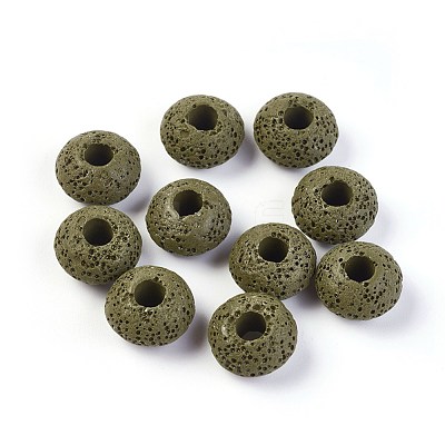 Natural Lava Rock European Beads G-I220-H12-1