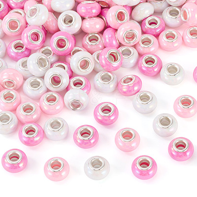 150Pcs Opaque Resin European Beads RESI-TA0004-61C-1