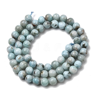 Natural Larimar Beads Strands G-B156-A01-6mm-1
