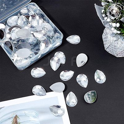 Acrylic Rhinestone Flat Back Cabochons GACR-FG0001-01-1