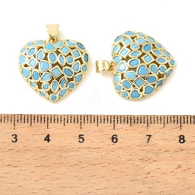 Brass Micro Pave Sky Blue Cubic Zirconia Pendants CU-CBA6938-07G-01-1