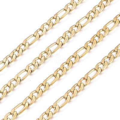 304 Stainless Steel Figaro Chains STAS-M032-45G-1.6mm-1
