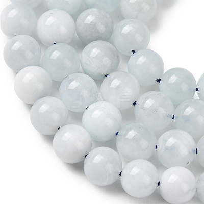Natural Aquamarine Beads Strands G-R446-8mm-04-02-1