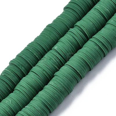 Flat Round Handmade Polymer Clay Beads CLAY-R067-10mm-46-1