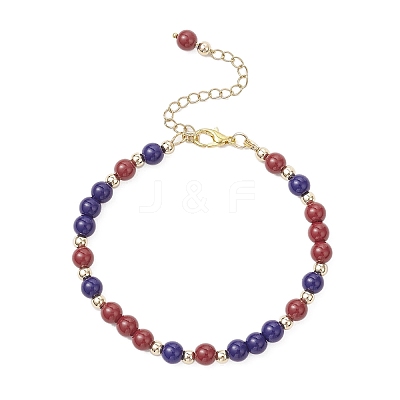 Glass Round Beaded Bracelets BJEW-JB12072-03-1