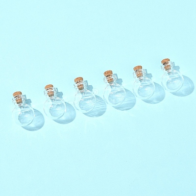 8Pcs Round Glass Bottle for Bead Containers BOTT-FS0001-03-1