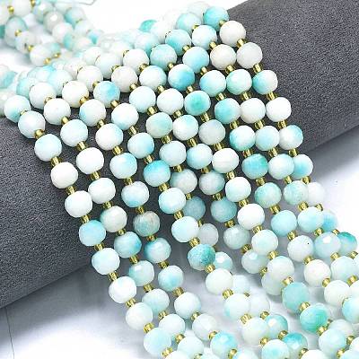 Natural Dyed White Jade Beads Strands G-K389-E16-01-1