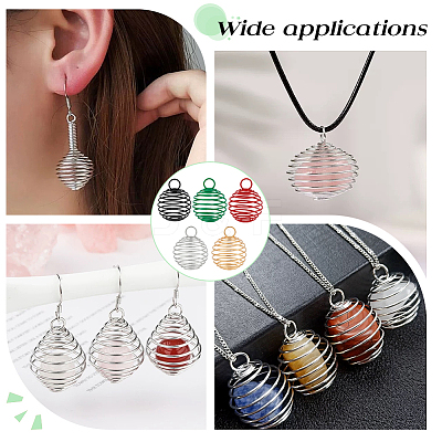 50Pcs 5 Colors Spray Painted Stainless Steel Wire Pendants FIND-PH0027-06-1