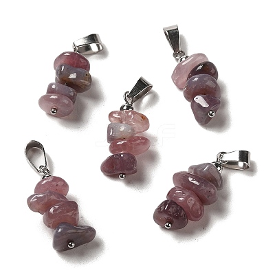Natural Purple Aventurine Chip Pendants G-H307-07P-09-1