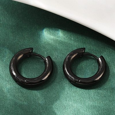 202 Stainless Steel Polishing Hoop Earrings EJEW-M106-02EB-02-1