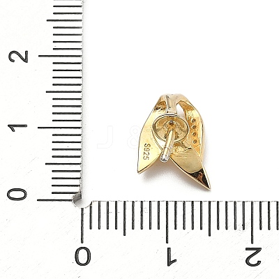 925 Sterling Silver Pave Clear Cubic Zirconia Leaf Pendant Bails STER-P068-07G-1