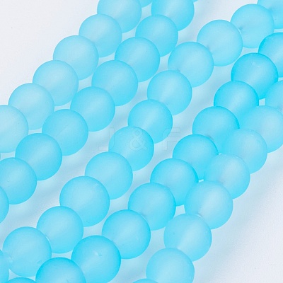 Baking Paint Transparent Glass Bead Strands X-GLAA-S031-6mm-2-1