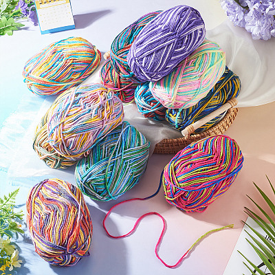 Polyester Fibers Knitting Yarn DIY-TADJ0002-005G-1