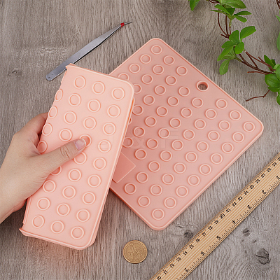 2Pcs Square Silicone Hot Mats for Hot Dishes AJEW-GF0008-26C-1
