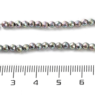 Electroplated Synthetic Non-magnetic Hematite Beads Strands G-C248-D01-3mm-02-1