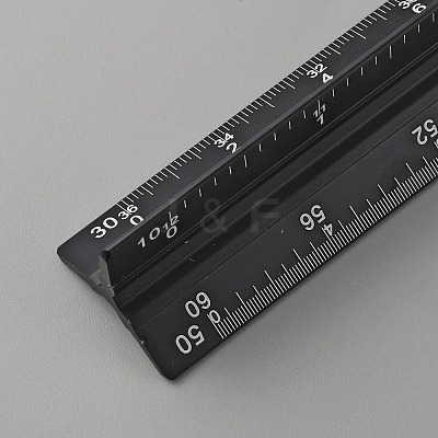 Aluminum Alloy Three Edge Ruler AJEW-WH0248-367-1