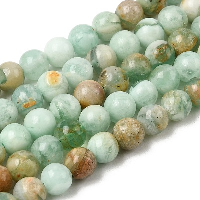Natural Green Quartz Round Beads Strands G-Z127-A01-6mm-1