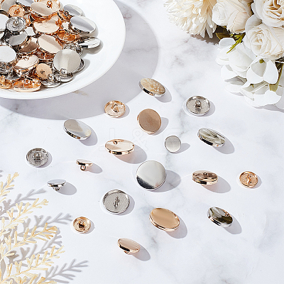 100Pcs 10 Styles Alloy Shank Buttons BUTT-OC0001-45-1