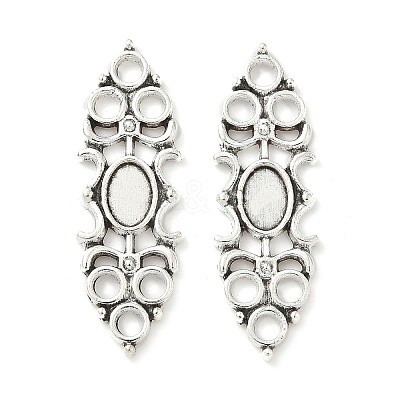 Tibetan Style Alloy Connector Cabochon Settings FIND-B050-13AS-1