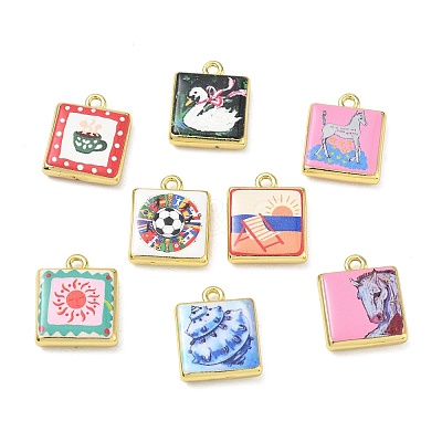Printed Brass Pendants KK-CBA84C5-16G-1
