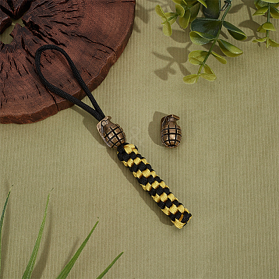 2Pcs Outdoor EDC Tool Brass Parachute Rope European Beads FIND-FG0003-75-1