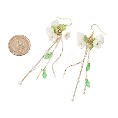 Flower Acrylic Dangle Earrings EJEW-JE05881-1