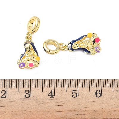 Brass Enamel Colorful Religion Virgin Mary European Dangle Charms KK-L256-10G-1