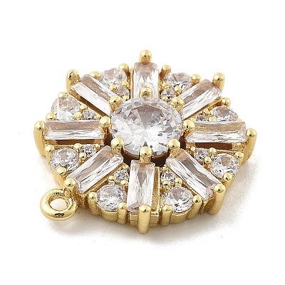 Brass Micro Pave Clear Cubic Zirconia Pendants KK-L228-10G-1