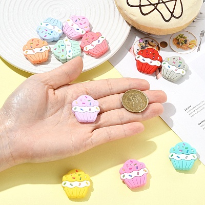 11Pcs 11 Colors Ice Cream Silicone Focal Beads SIL-YW0003-63-1