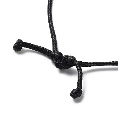 Natural Mixed Stone Ring Pendant Necklace with Waxed Cords NJEW-R262-01A-1