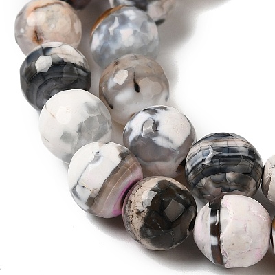 Dyed & Heated Natural Fire Crackle Agate Beads Strands G-P539-C01-02-1