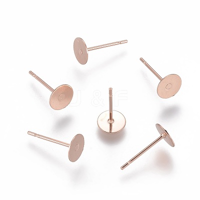 304 Stainless Steel Stud Earring Findings STAS-H436-24RG-6mm-1