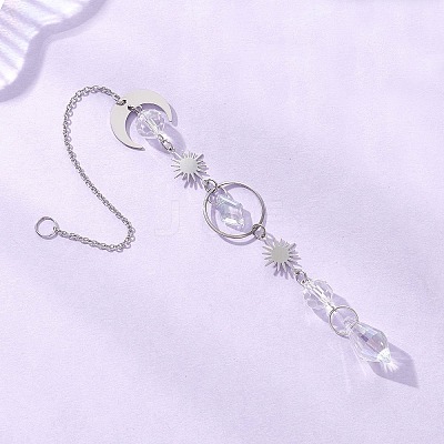 Glass Hanging Suncatchers HJEW-JM04530-1