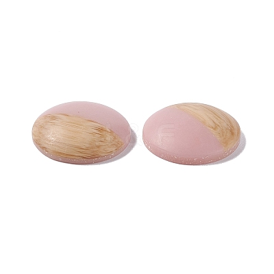 Two Tone Wood Grain Frosted Imitation Leather Style Resin Cabochons RESI-G053-01B-1