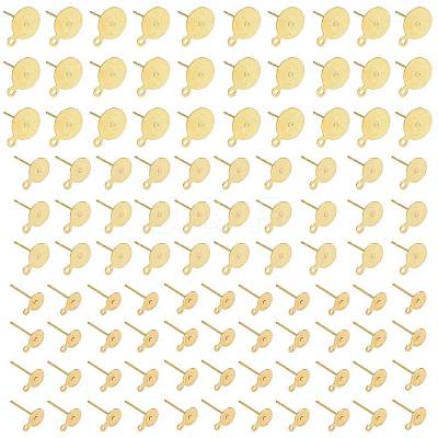 150Pcs 3 Size Brass Stud Earring Findings KK-ZZ0001-13G-1