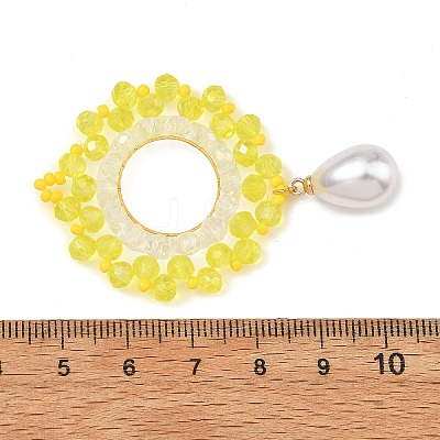 Glass & Brass Pendants PALLOY-MZ01381-03-1