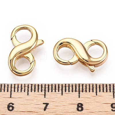 Brass Hook Clasps KK-N254-18G-1