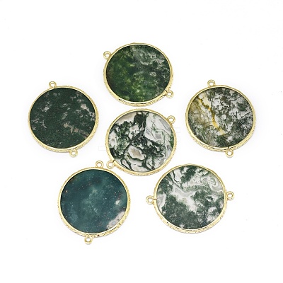 Natural Moss Agate Links connectors G-L514-017A-1