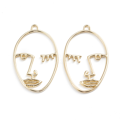 Alloy Open Back Bezel Pendants PALLOY-I197-03G-1