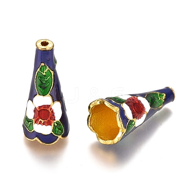 Alloy Enamel Bead Cones PALLOY-K243-08G-1