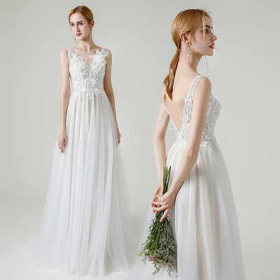 Flower Multi-Layer Polyester & Sequin Embroidery Appliques PATC-WH0010-35-1