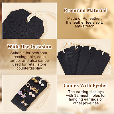Portable PU Leather Earring Display Cards EDIS-WH0016-062-1