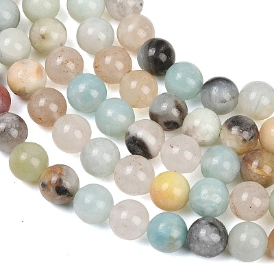 Natural Flower Amazonite Beads Strands G-F415-8mm-1