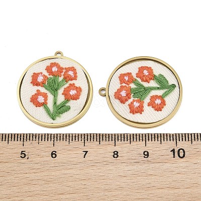 304 Stainless Steel & Embroidered Pendants SA-CBA1ED9-12G-1