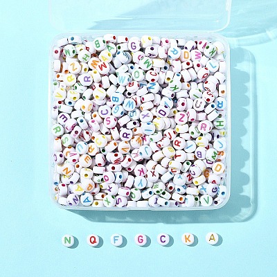 111G Craft Acrylic Horizontal Hole Letter Beads SACR-FS0001-35-1