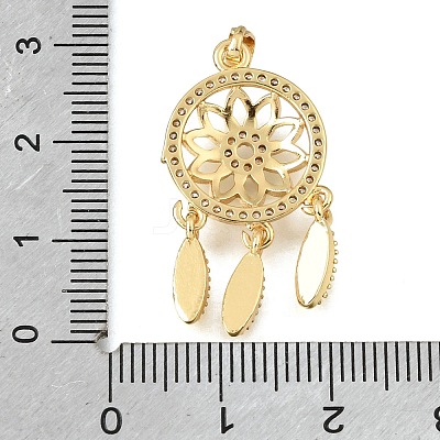 Brass Micro Pave Clear Cubic Zirconia Pendants KK-C263-26B-G-1